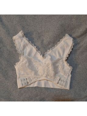 White Lace Bralette Push Up Large